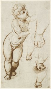 Recto: The Infant Christ and other Studies, WA1855.91 alkotó: Raffaello Sanzio Raphael